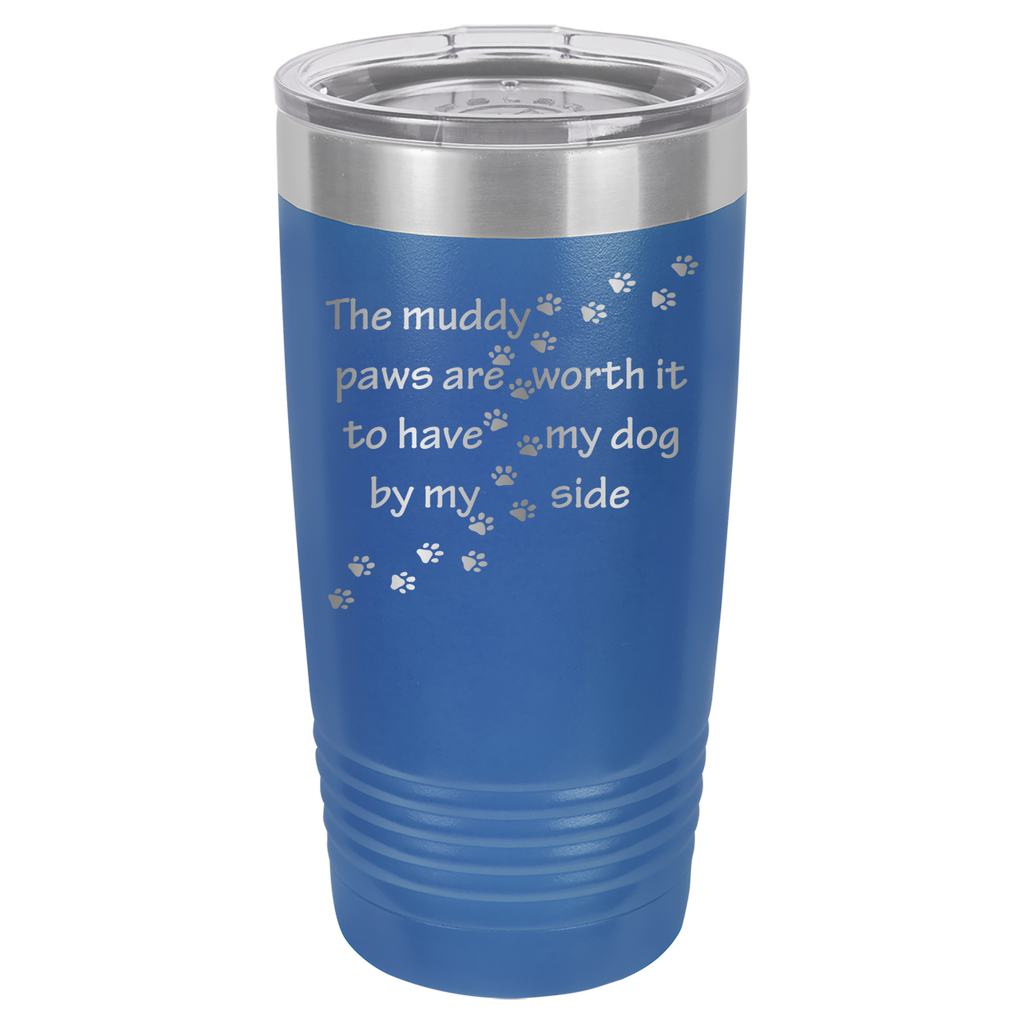 Muddy Paws - Dog 20oz Polar Camel Tumbler - Can Be Customized - Royal Blue image