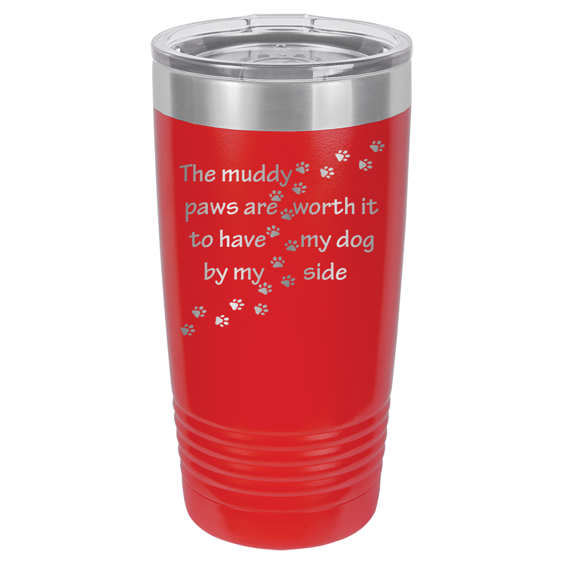 Muddy Paws - Dog 20oz Polar Camel Tumbler - Can Be Customized - Red image