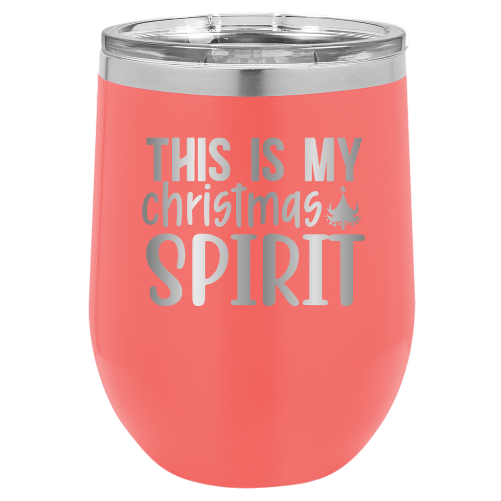 This Is My Christmas Spirit - 12oz Polar Camel Wine Tumbler image 1