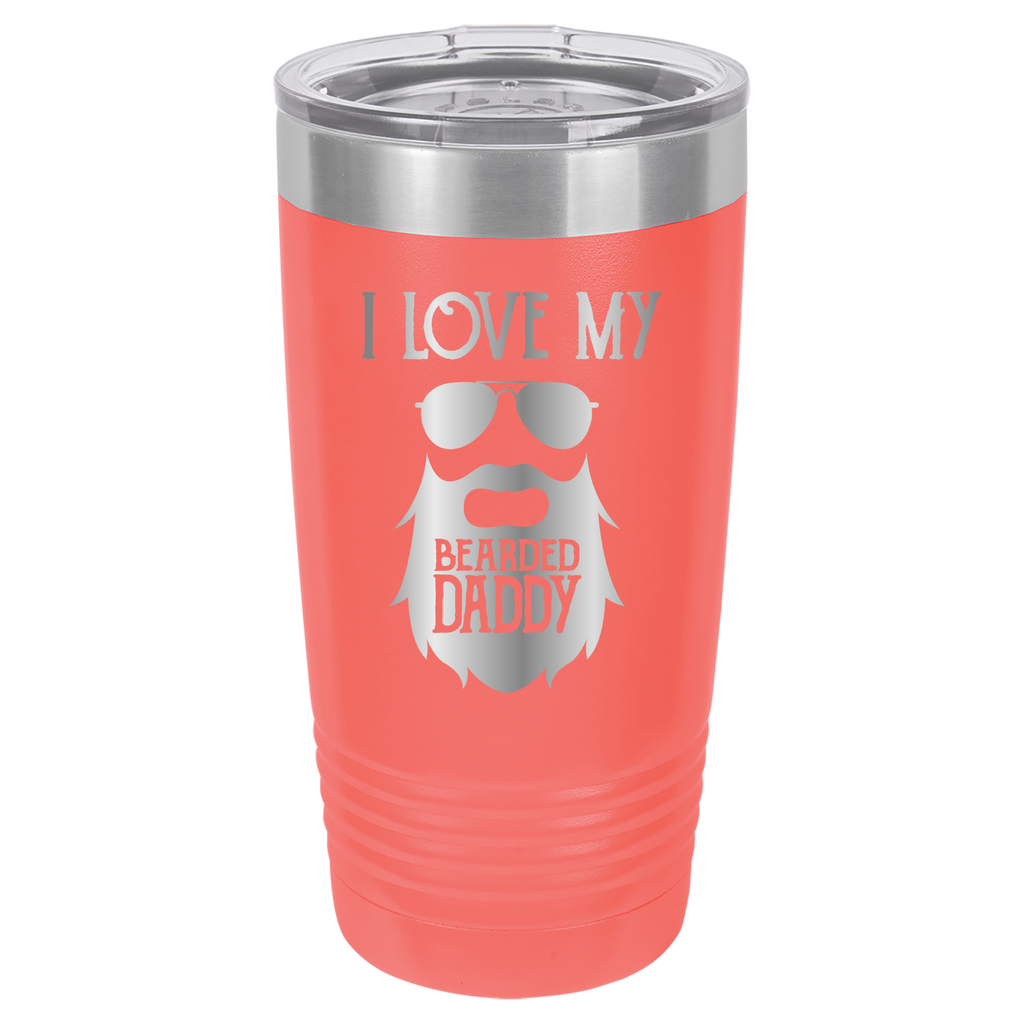 I Love My Bearded Daddy - 20oz Polar Camel Tumbler - Coral image
