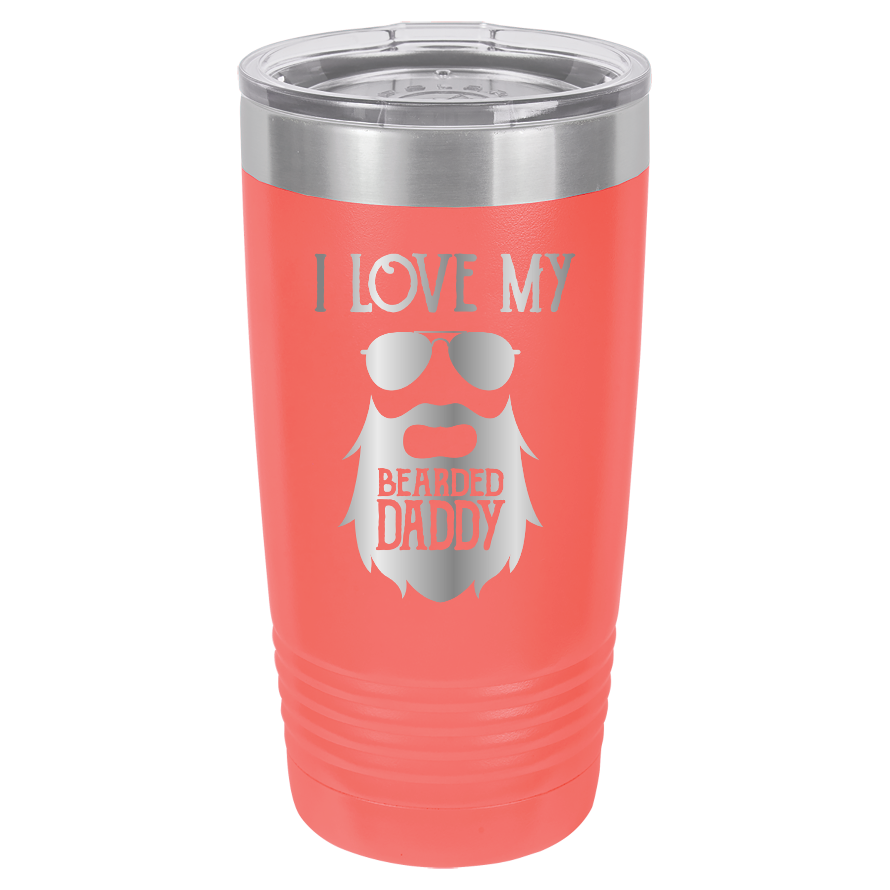 I Love My Bearded Daddy - 20oz Polar Camel Tumbler - Coral image