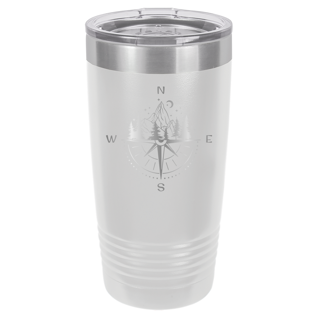 Compass, Map, or Adventure - 20oz Polar Camel Tumbler - White image