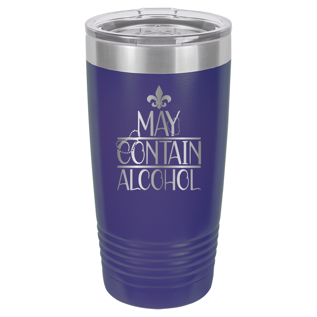 May Contain Alcohol - Mardi Gras, New Orleans, NOLA - 20oz Polar Camel Tumbler image 0