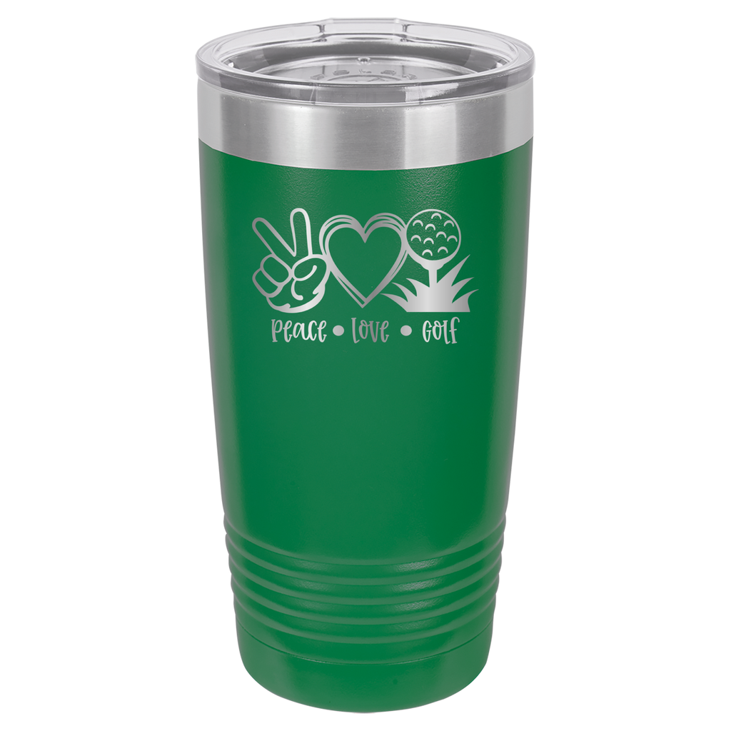 Peace, Love, Golf - 20oz Polar Camel Tumbler image 5