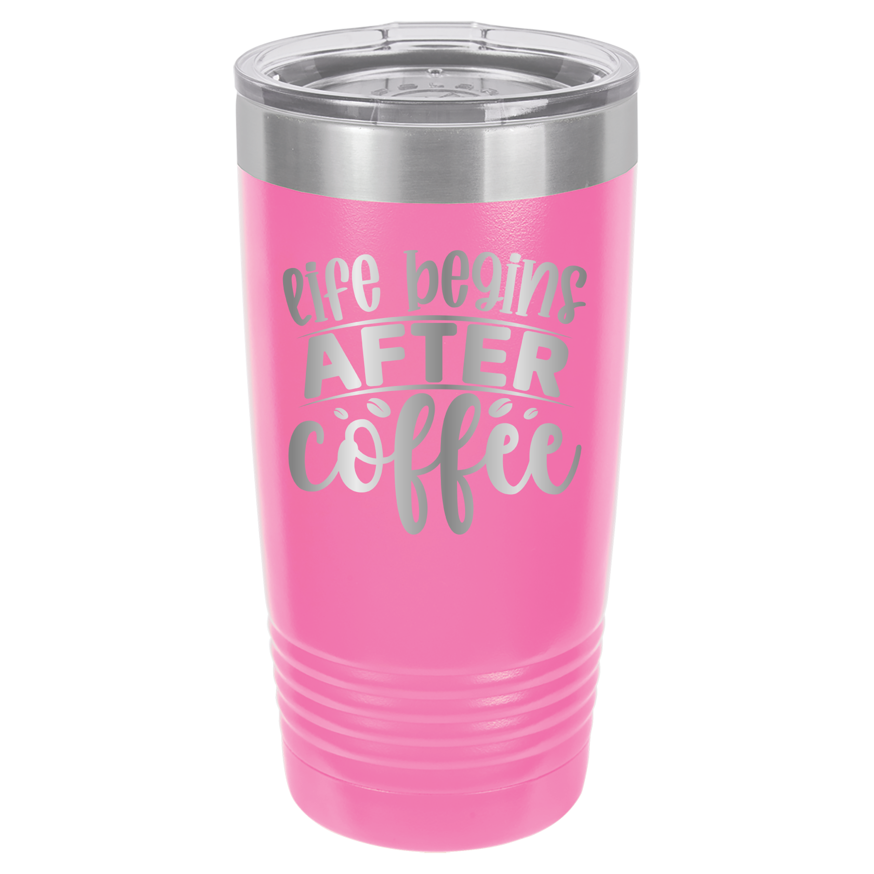 Life Begins After Coffee - 20oz Polar Camel Tumbler - Pink image