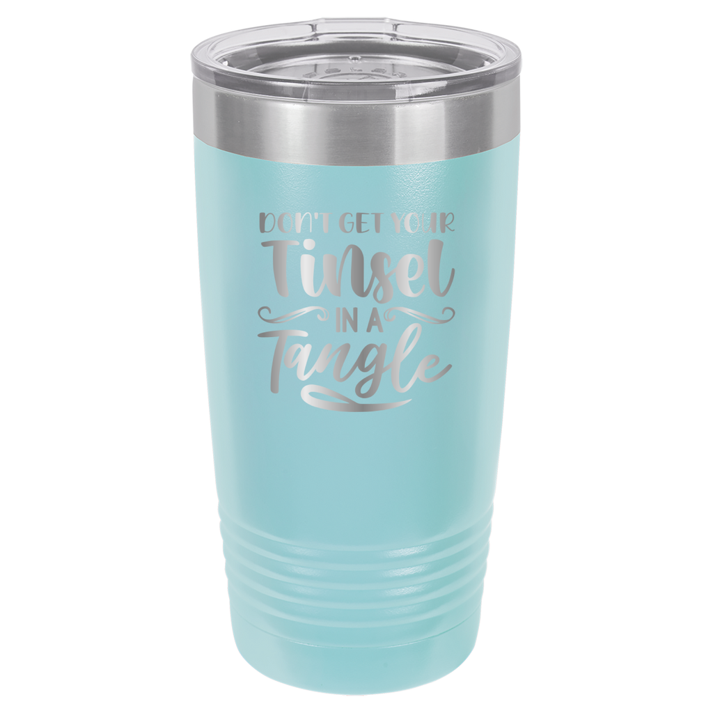 Don't Get Your Tinsel In A Tangle - 20oz Polar Camel Tumbler - Light Blue image