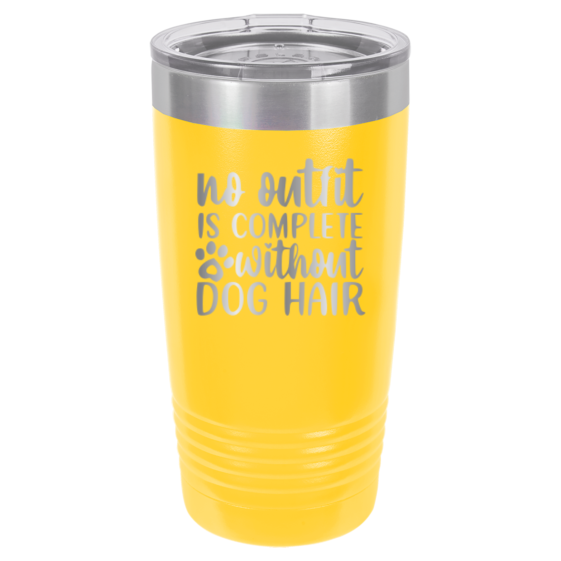 No Outfit Is Complete Without Dog Hair - 20oz Polar Camel Tumbler - Yellow image