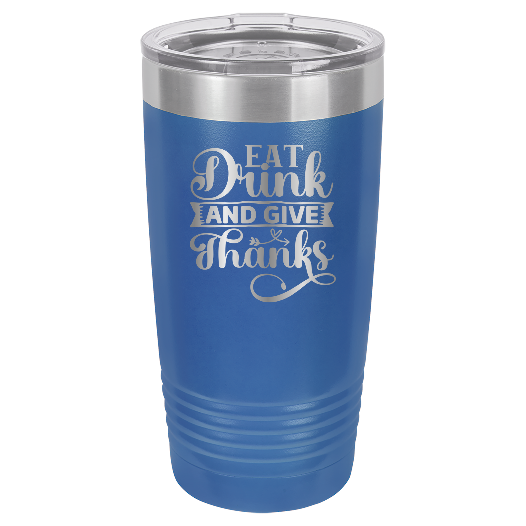 Eat, Drink, Give Thanks - 20oz Polar Camel Tumbler - Royal Blue image
