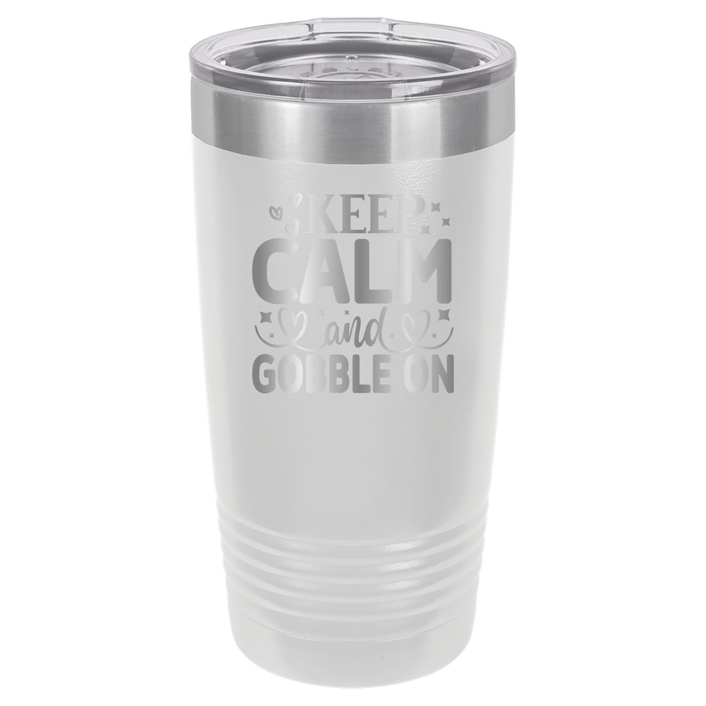 Keep Calm and Gobble On - 20oz Polar Camel Tumbler - White image