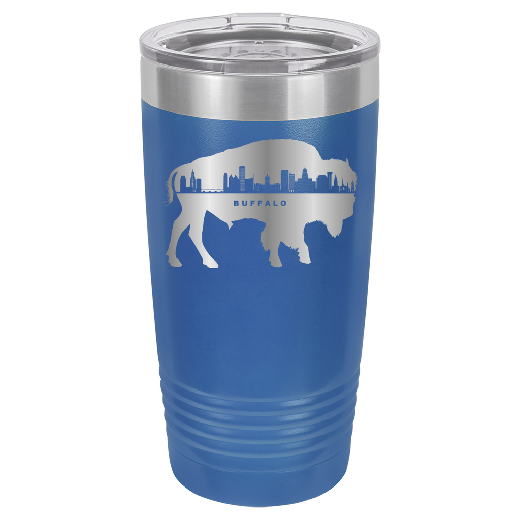 City of Buffalo NY Skyline 20oz Polar Camel Tumbler - Royal Blue image
