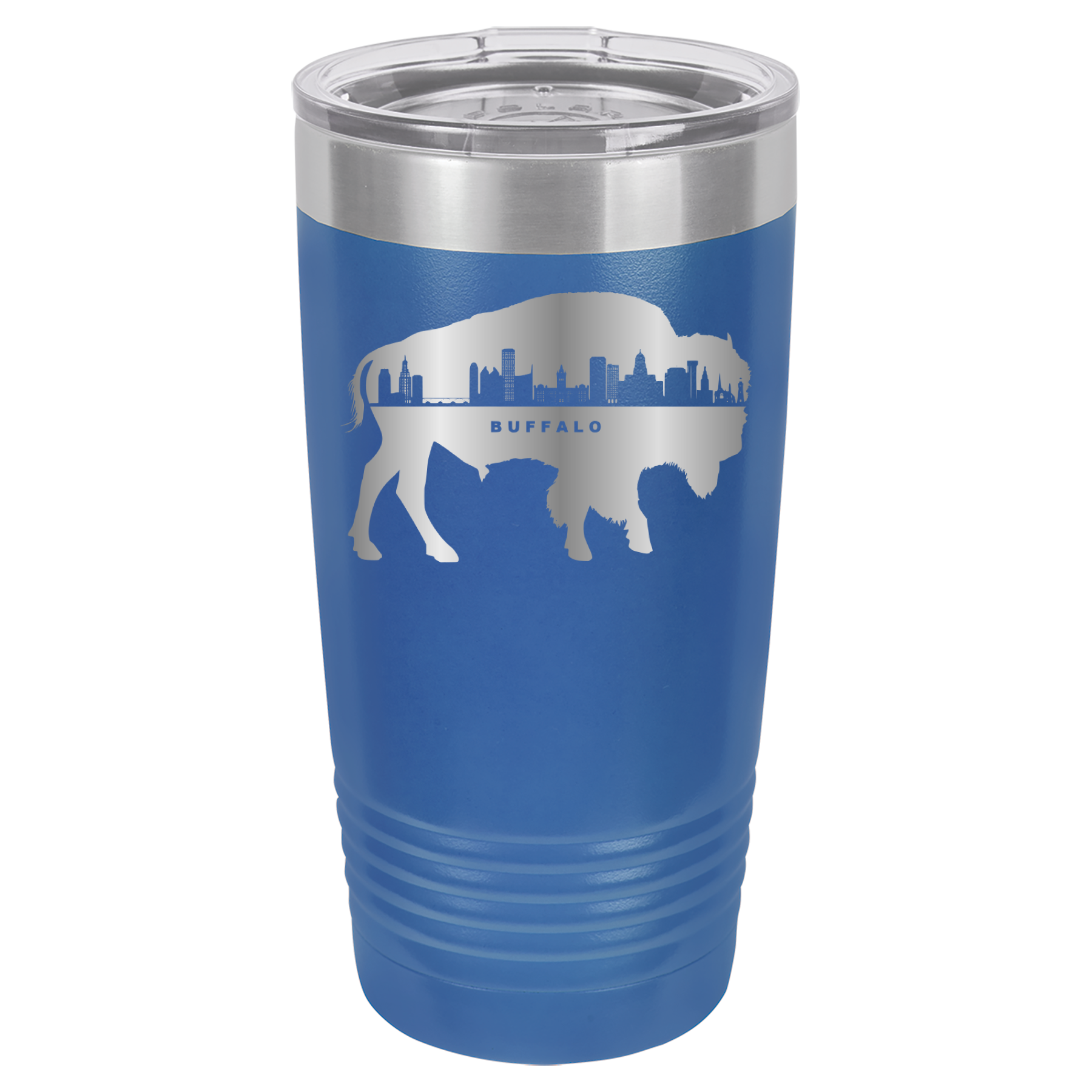 City of Buffalo NY Skyline 20oz Polar Camel Tumbler - Royal Blue image