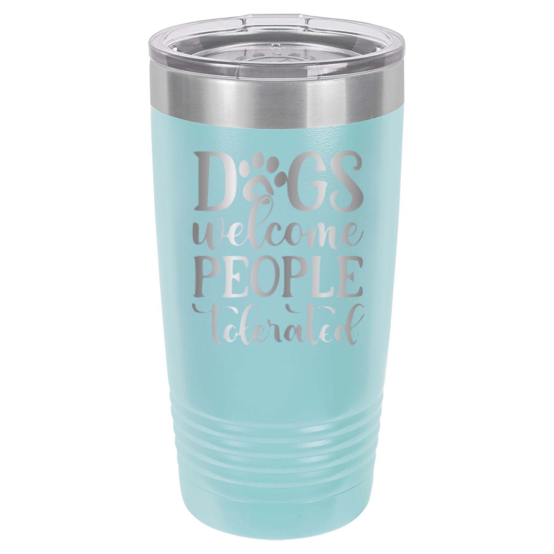 Dogs Welcome People Tolerated - 20oz Polar Camel Tumbler - Light Blue image