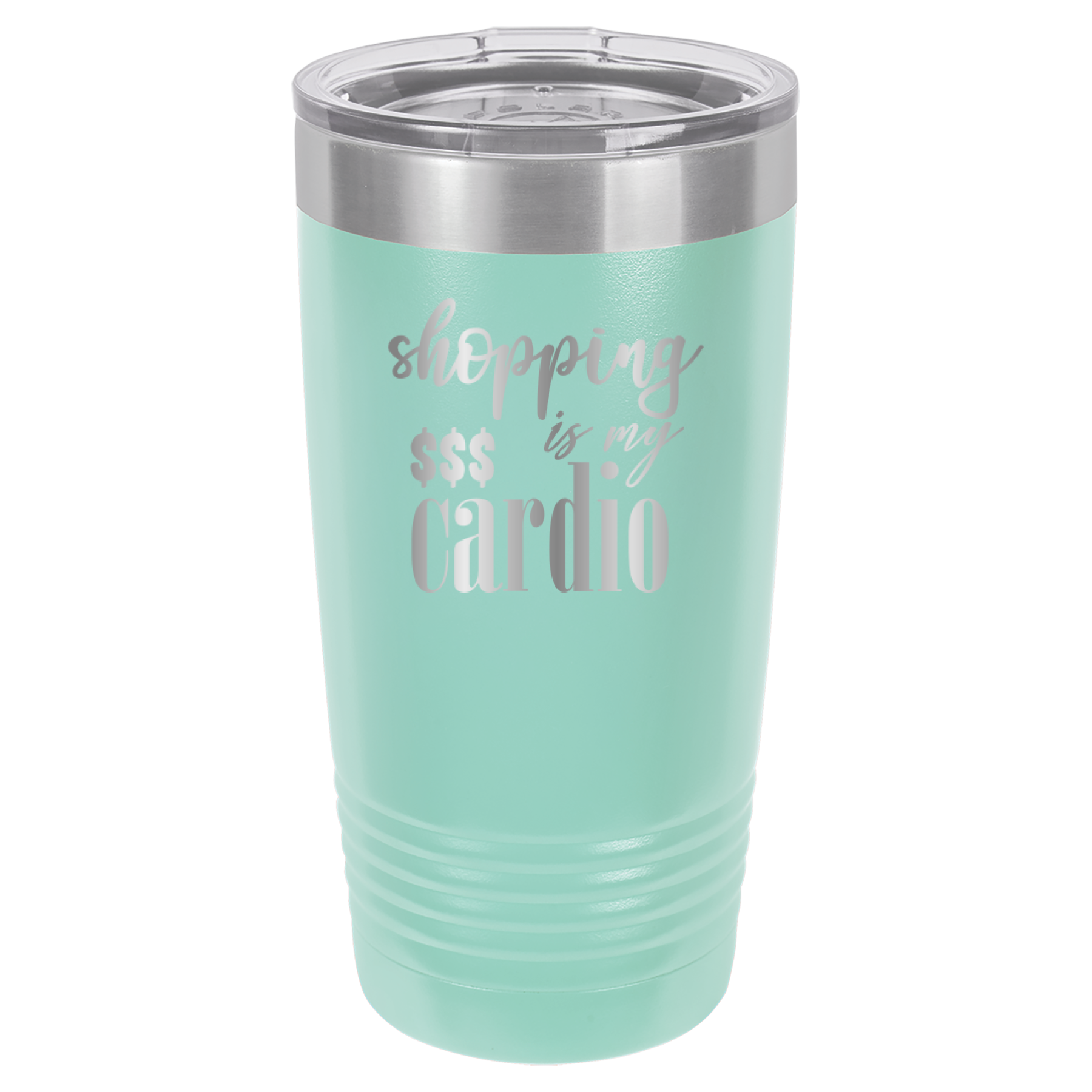 Shopping Is My Cardio - 20oz Polar Camel Tumbler - Teal image