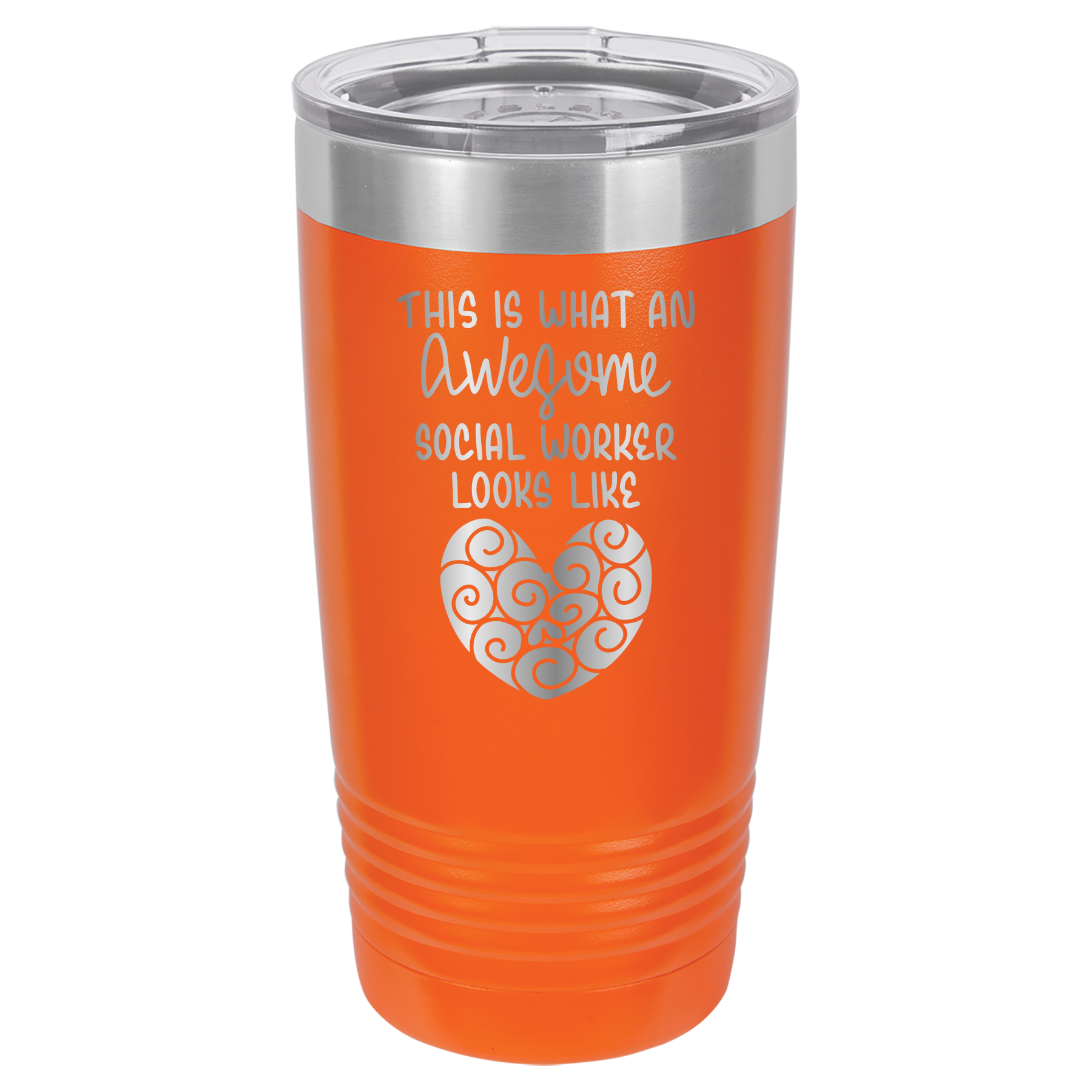 This Is What An Awesome Social Worker Looks Like - 20oz Polar Camel Tumbler - Orange image