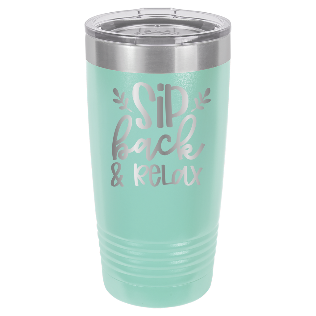Sip Back & Relax - 20oz Polar Camel Tumbler - Teal image