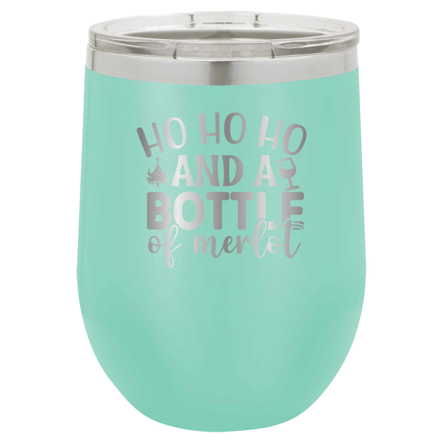 Ho Ho Ho And A Bottle of Merlot - 12oz Polar Camel Wine Tumbler image 12