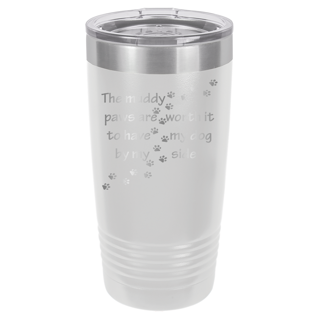 Muddy Paws - Dog 20oz Polar Camel Tumbler - Can Be Customized - White image
