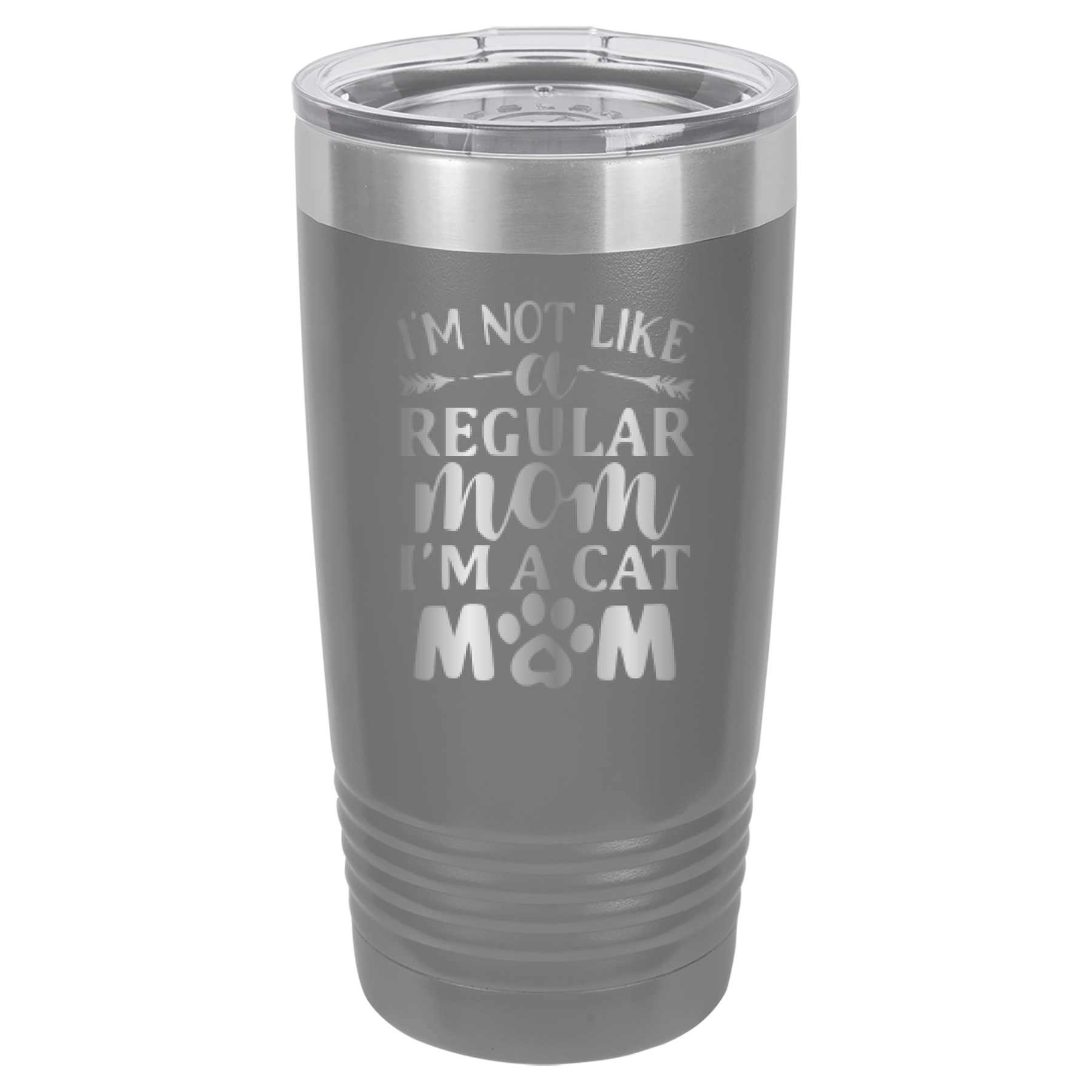I'm Not Like A Regular Mom, I'm A Cat Mom - 20oz Polar Camel Tumbler - Gray image