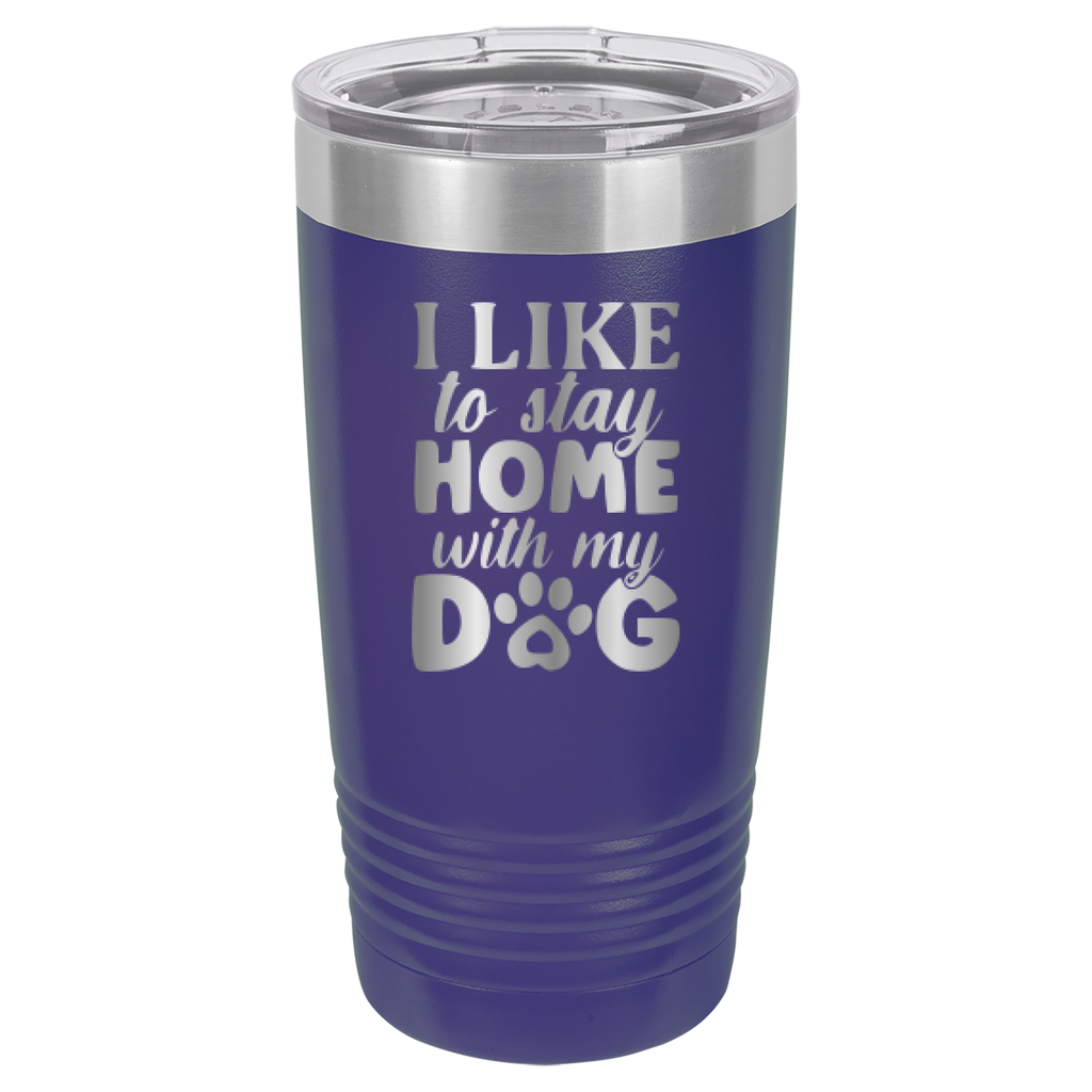 I Like To Stay Home With My Dog - 20oz Polar Camel Tumbler - Purple image