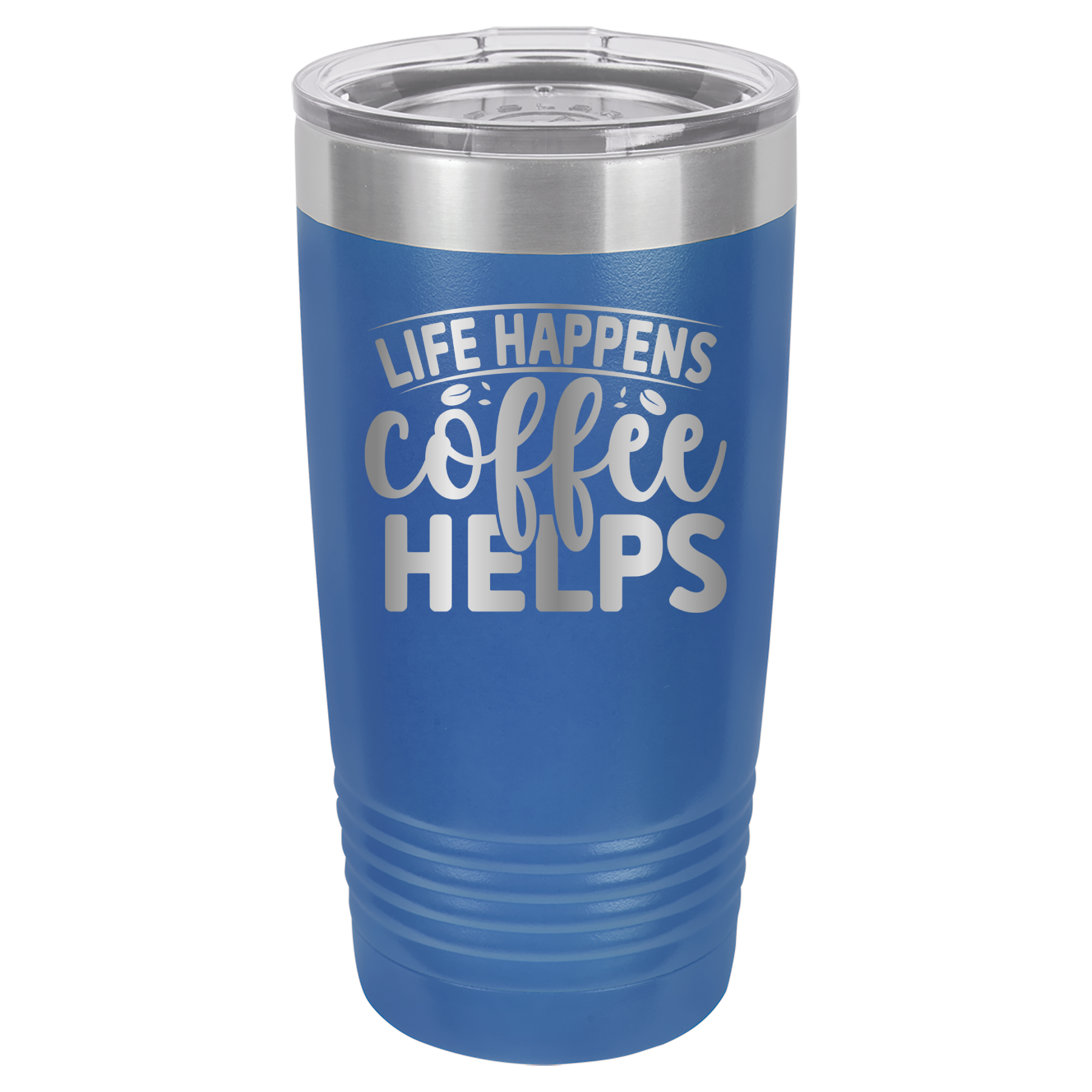 Life Happens Coffee Helps - 20oz Polar Camel Tumbler - Royal Blue image