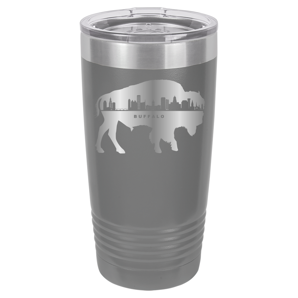 City of Buffalo NY Skyline 20oz Polar Camel Tumbler - Gray image