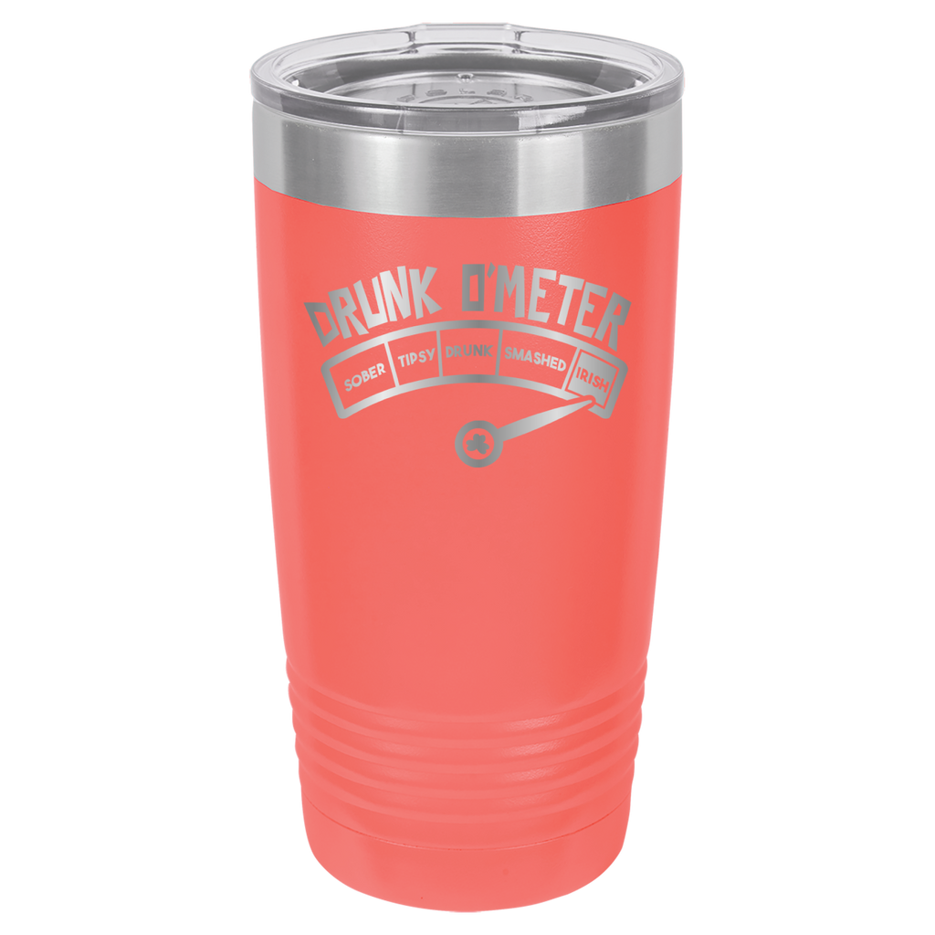 St. Patrick's Day Tumbler - How drunk?  Irish! - 20oz Tumbler - Coral image