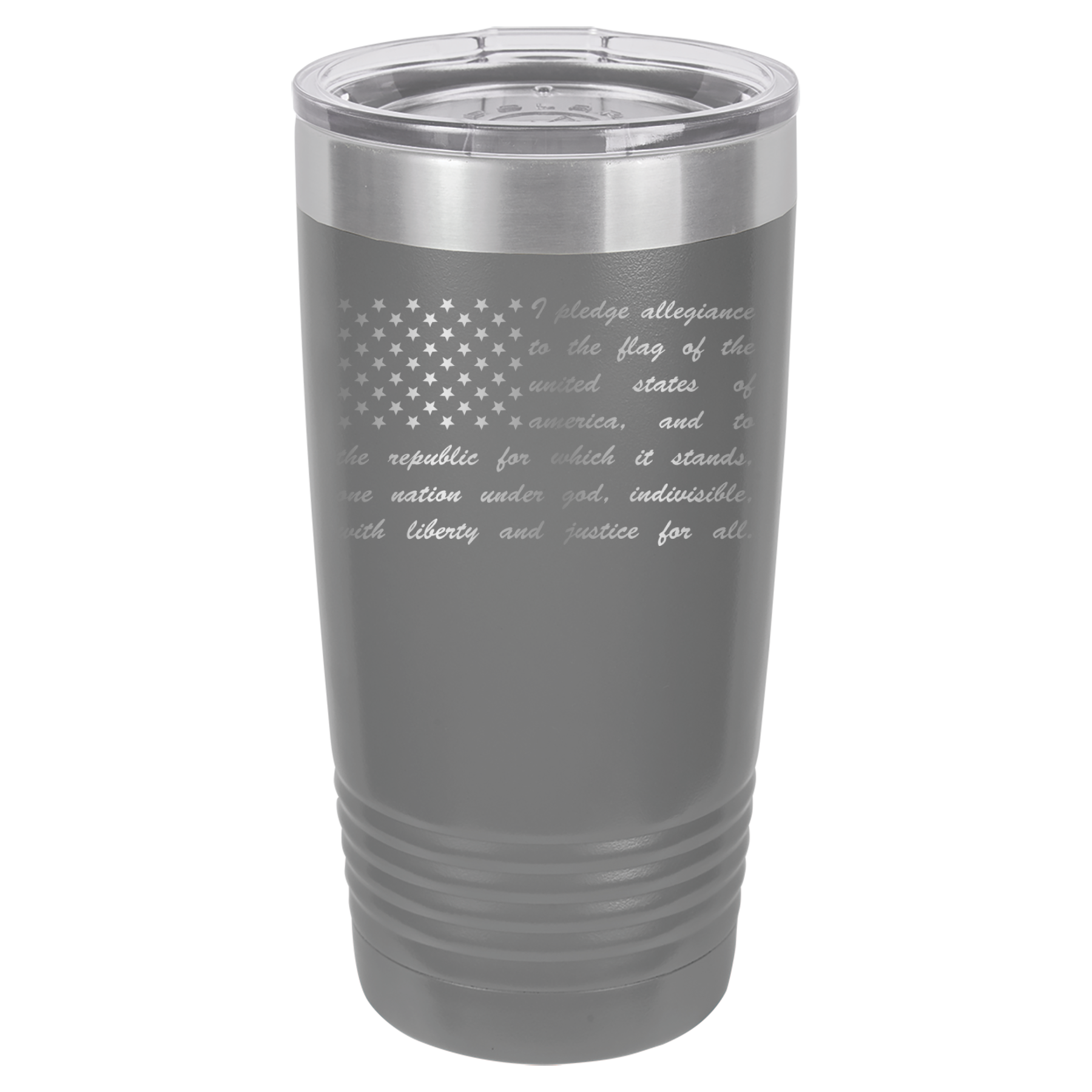 Pledge of Allegiance Flag - 20oz Polar Camel Tumbler - America - Gray image