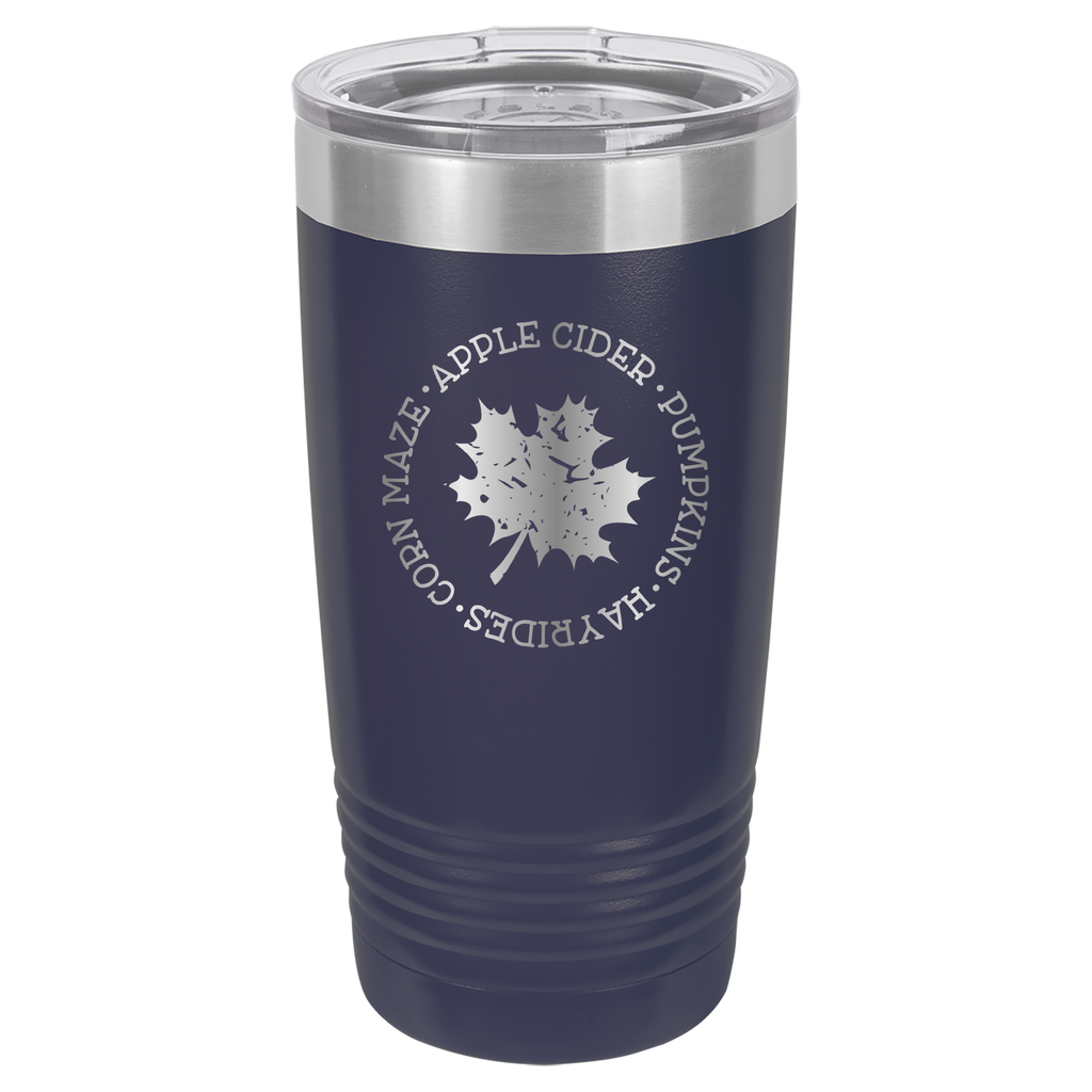 Fall Mug - Apple Cider, Hayrides, Pumpkin Spice, Corn Maze - 20oz Polar Camel Tumbler - Navy image