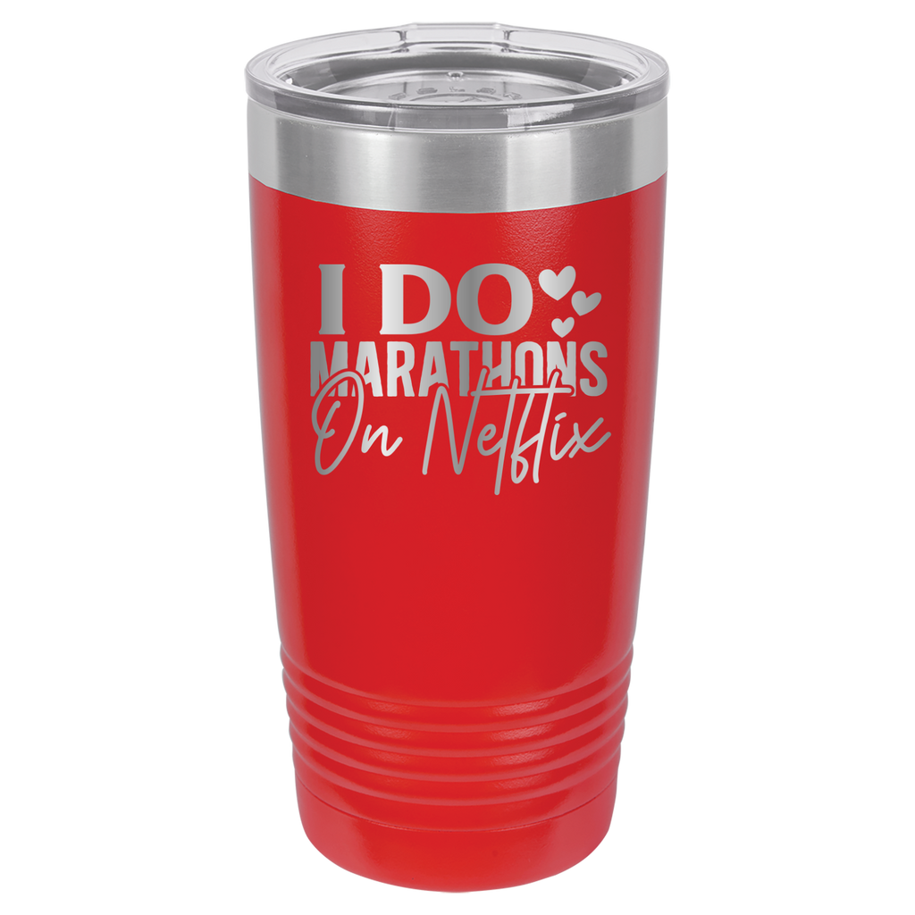I Do Marathons On Netflix - 20oz Polar Camel Tumbler image 0