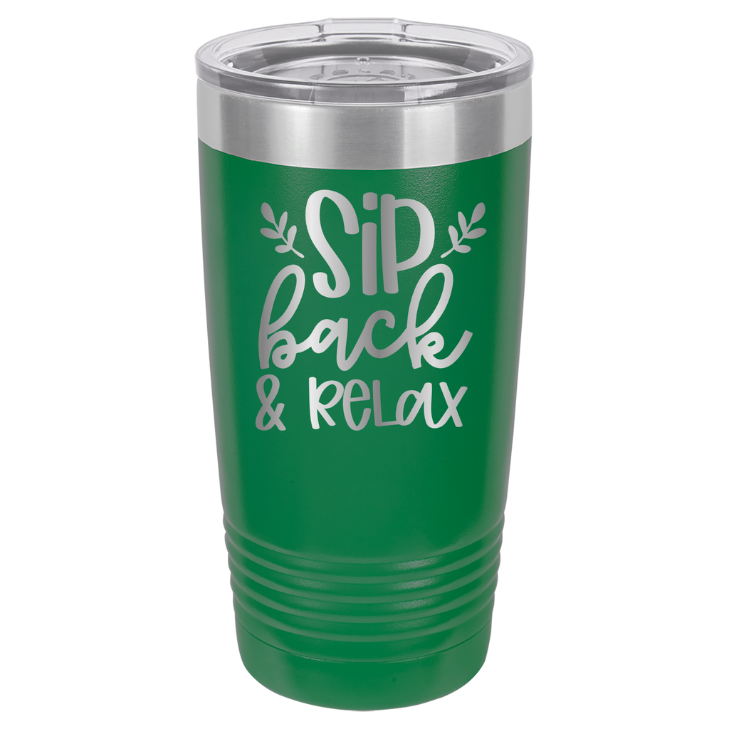 Sip Back & Relax - 20oz Polar Camel Tumbler - Green image