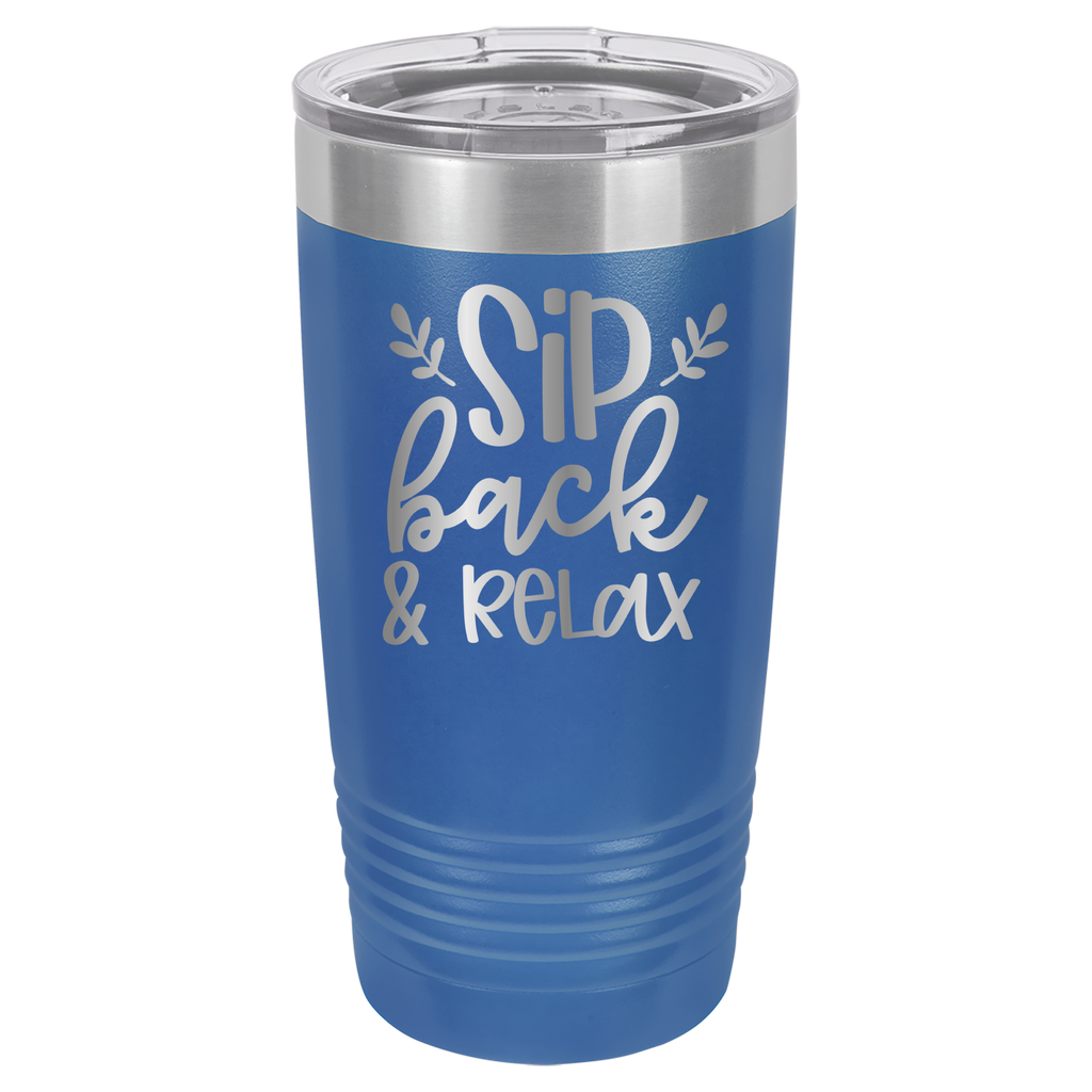 Sip Back & Relax - 20oz Polar Camel Tumbler - Royal Blue image