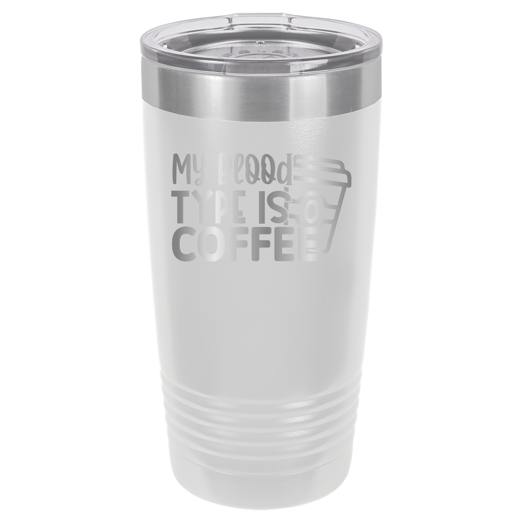 My Blood Type Is Coffee - 20oz Polar Camel Tumbler - White image