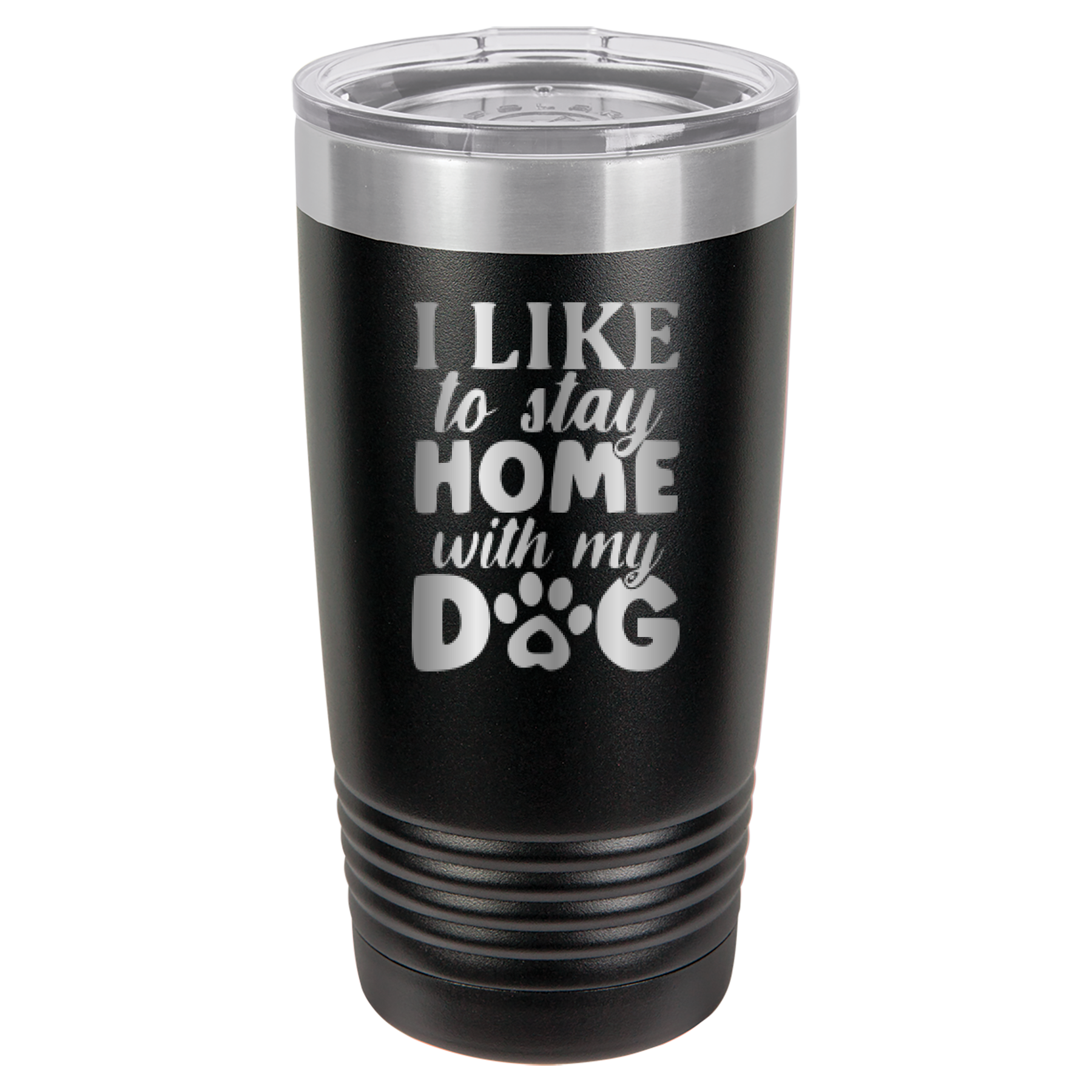 I Like To Stay Home With My Dog - 20oz Polar Camel Tumbler - Black image