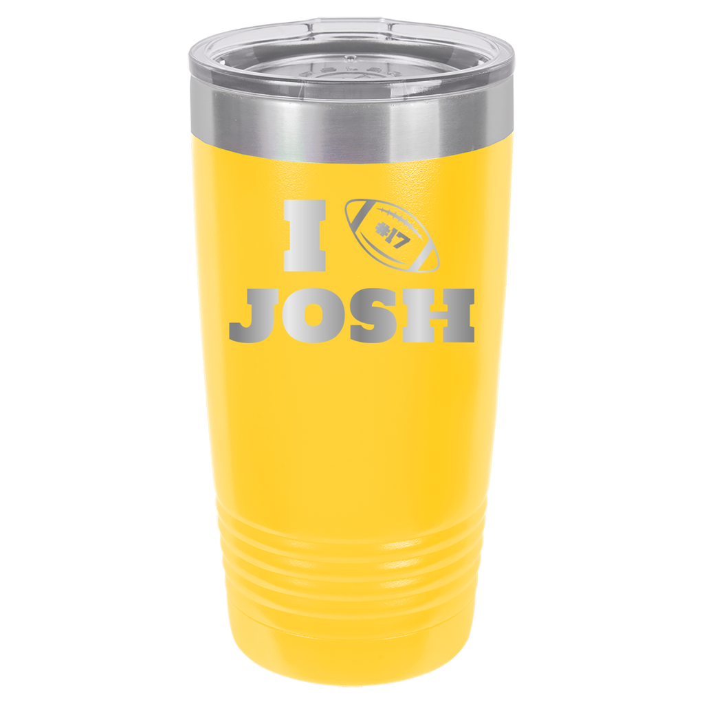 I Heart Josh - Josh Allen - 20oz Polar Camel Tumbler Buffalo Bills - Yellow image