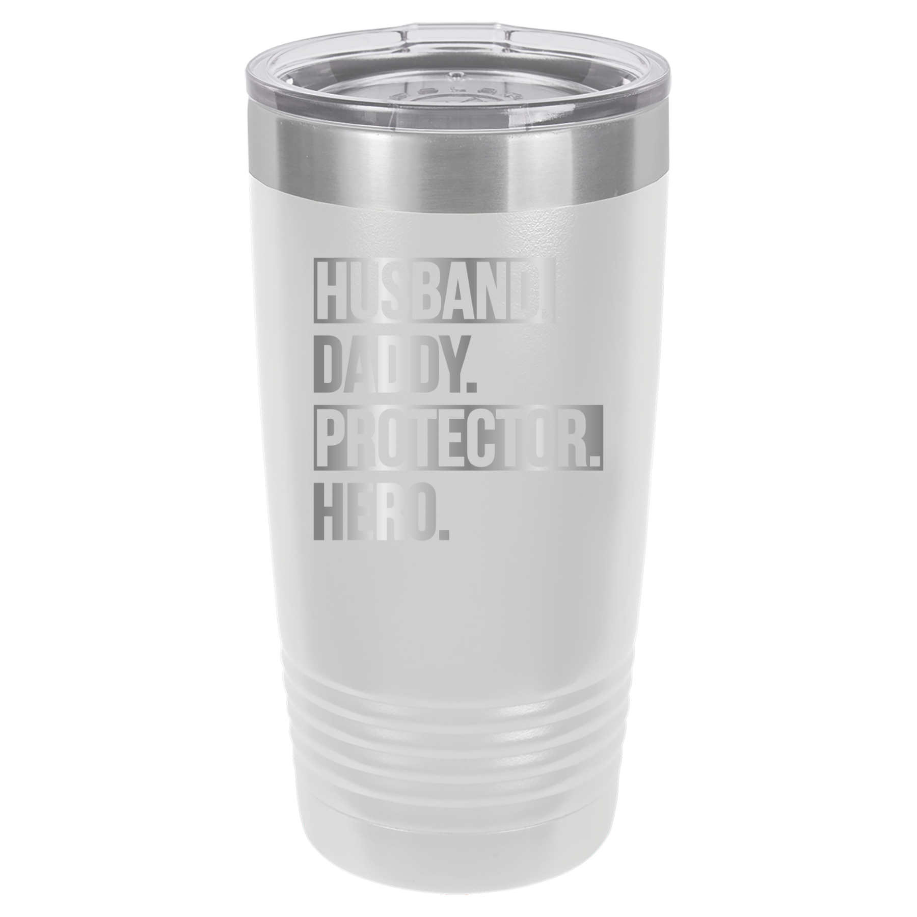 Father's Day "Husband. Daddy. Protector. Hero. 20oz Polar Camel Tumbler - White image