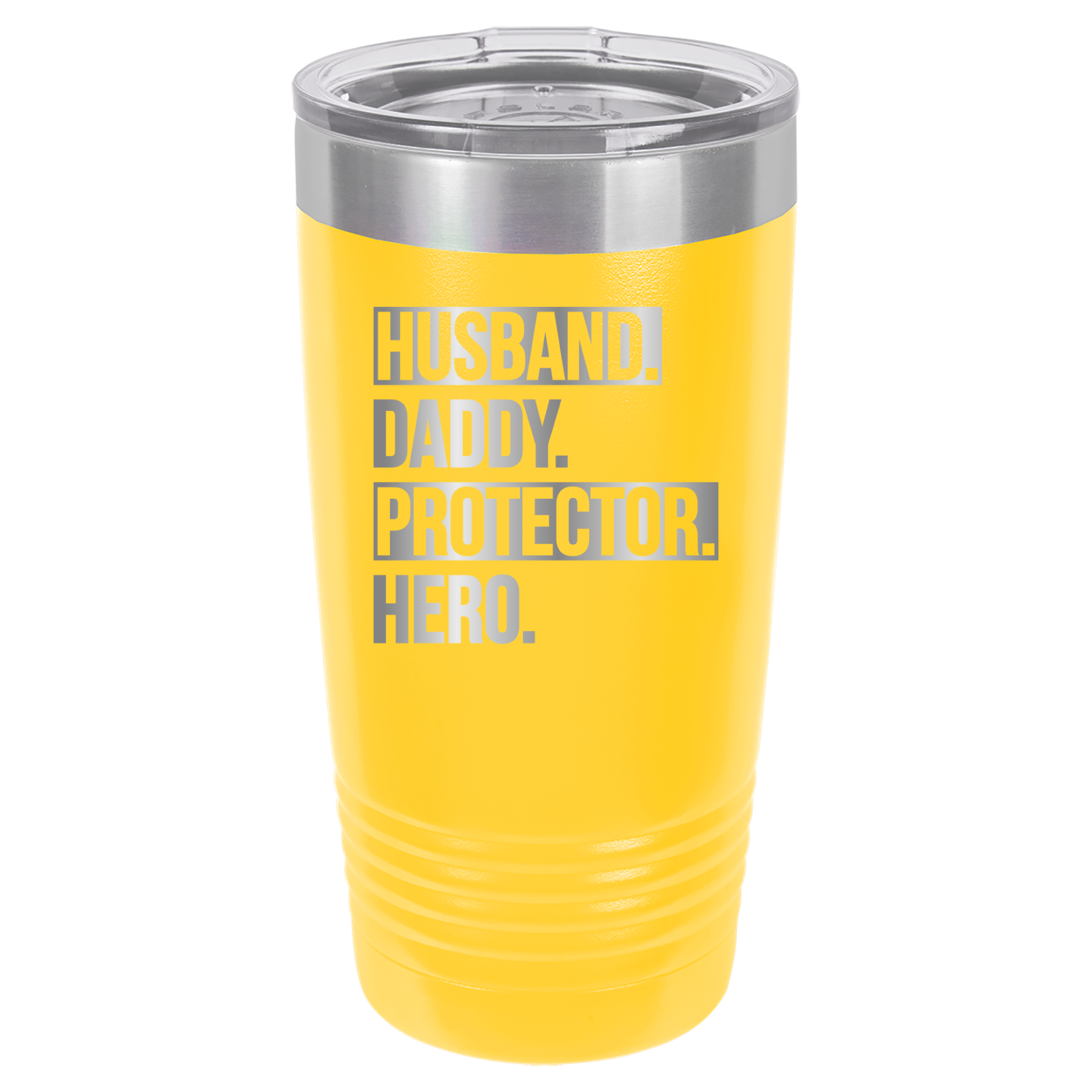 Father's Day "Husband. Daddy. Protector. Hero. 20oz Polar Camel Tumbler - Yellow image