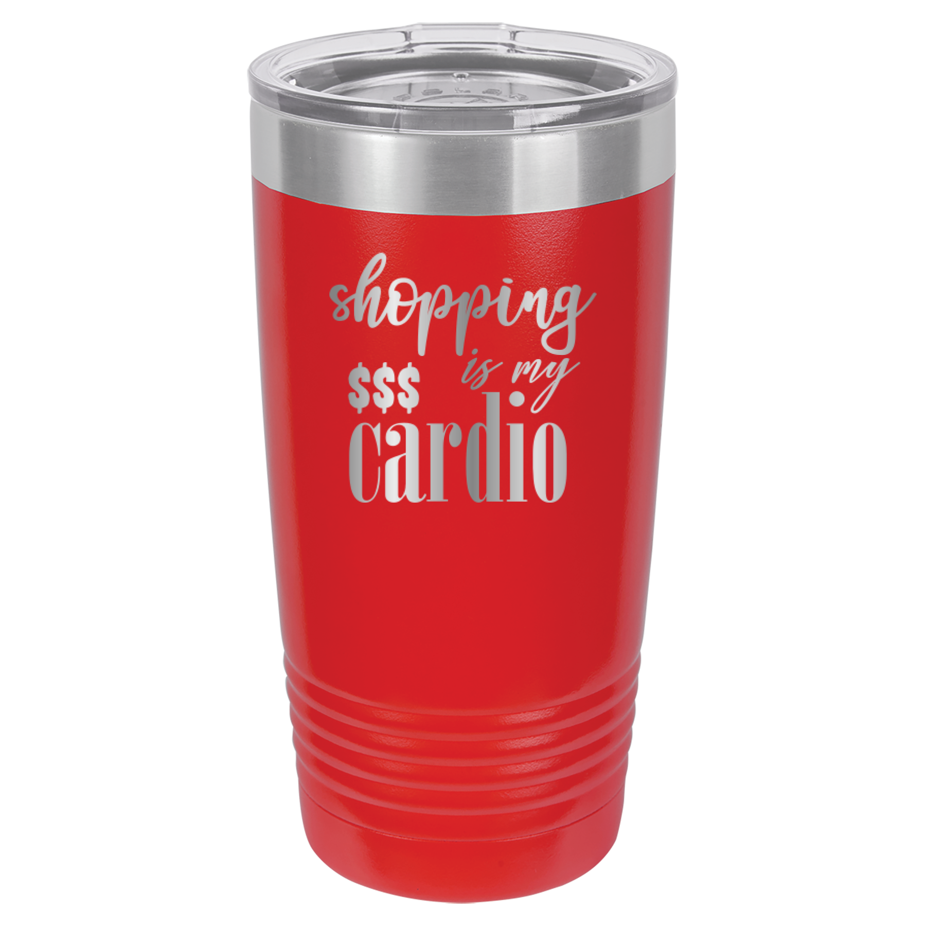 Shopping Is My Cardio - 20oz Polar Camel Tumbler - Red image