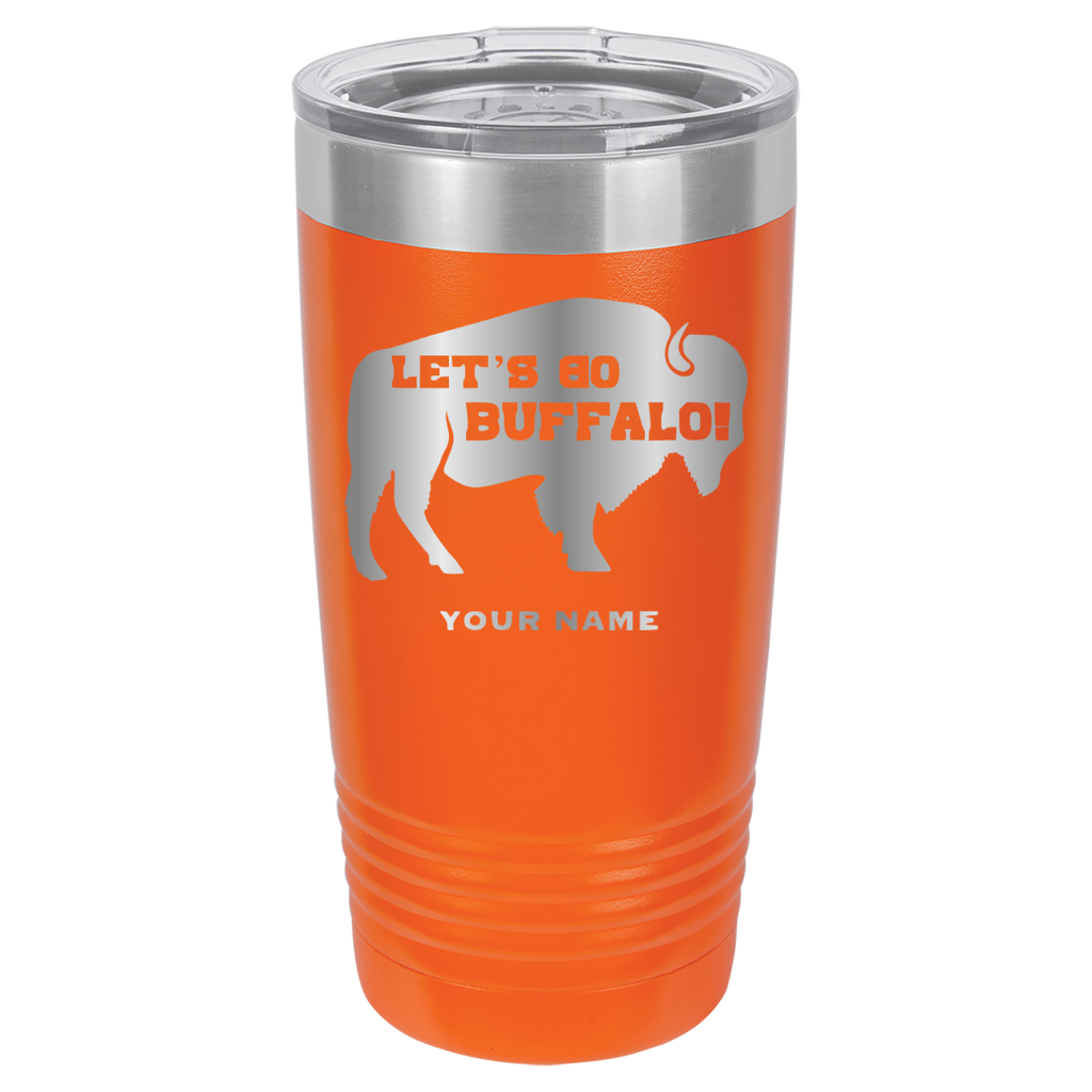 Let's Go Buffalo - 20oz Polar Camel Tumbler - Personalization Available - Buffalo Bills - Orange image