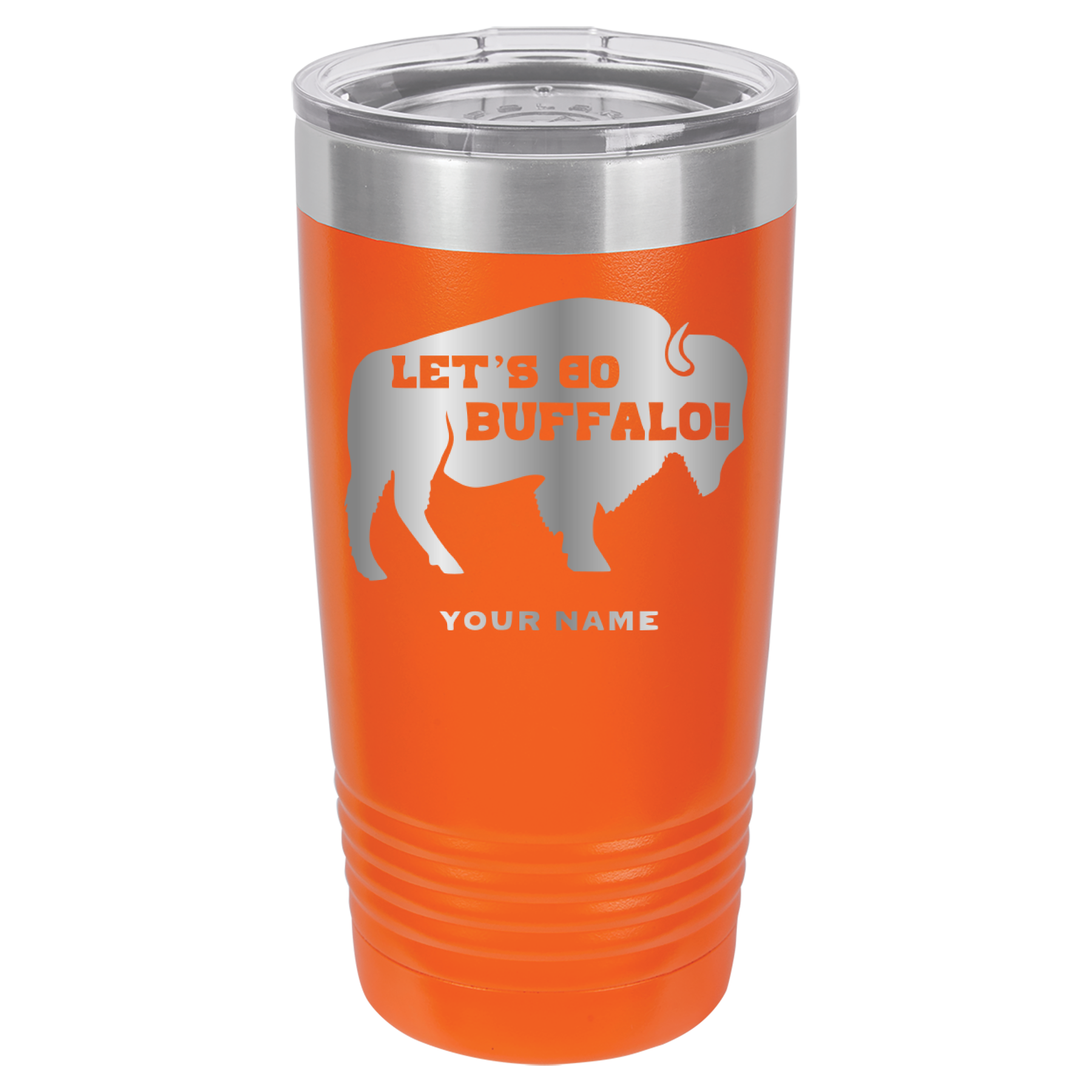 Let's Go Buffalo - 20oz Polar Camel Tumbler - Personalization Available - Buffalo Bills - Orange image