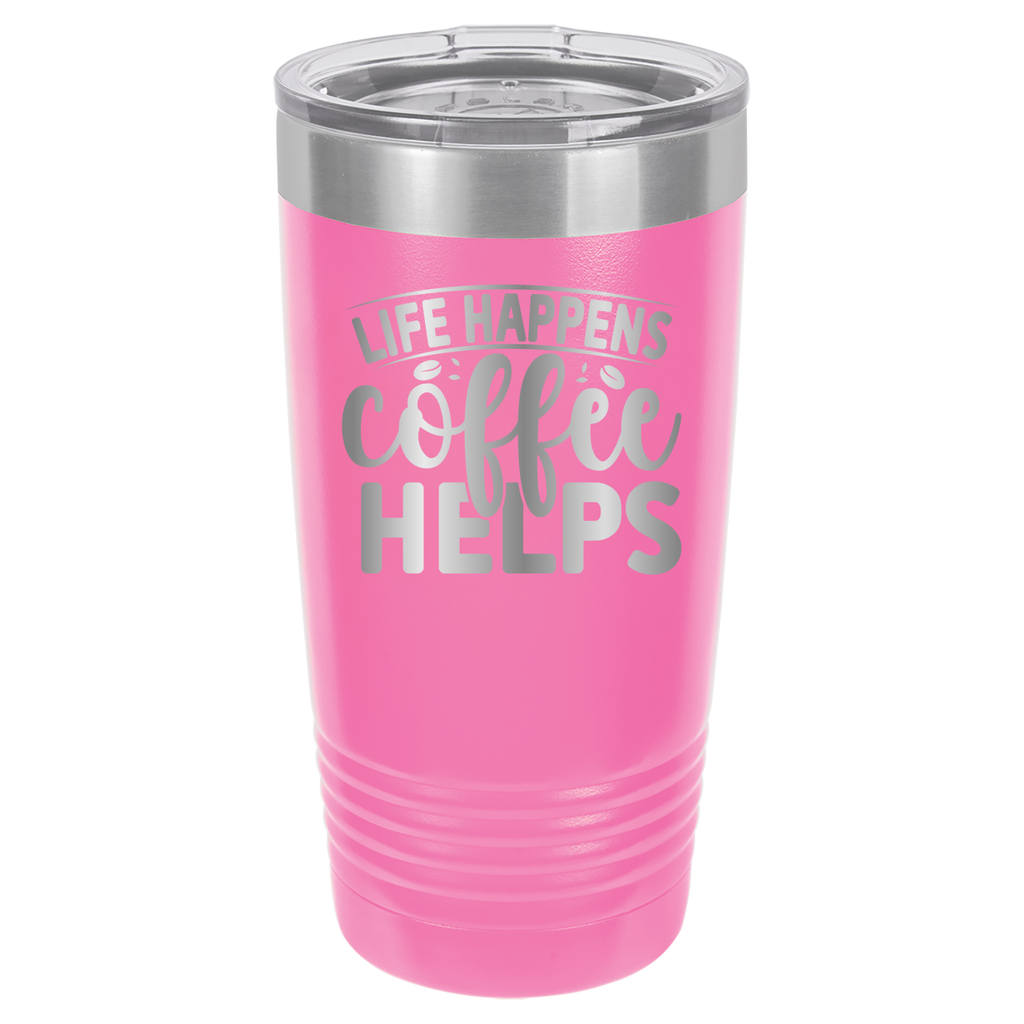 Life Happens Coffee Helps - 20oz Polar Camel Tumbler - Pink image