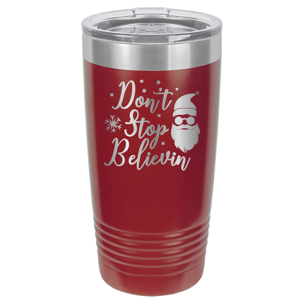 Don't Stop Believin - Santa Claus Christmas - 20oz Polar Camel Tumbler image 8