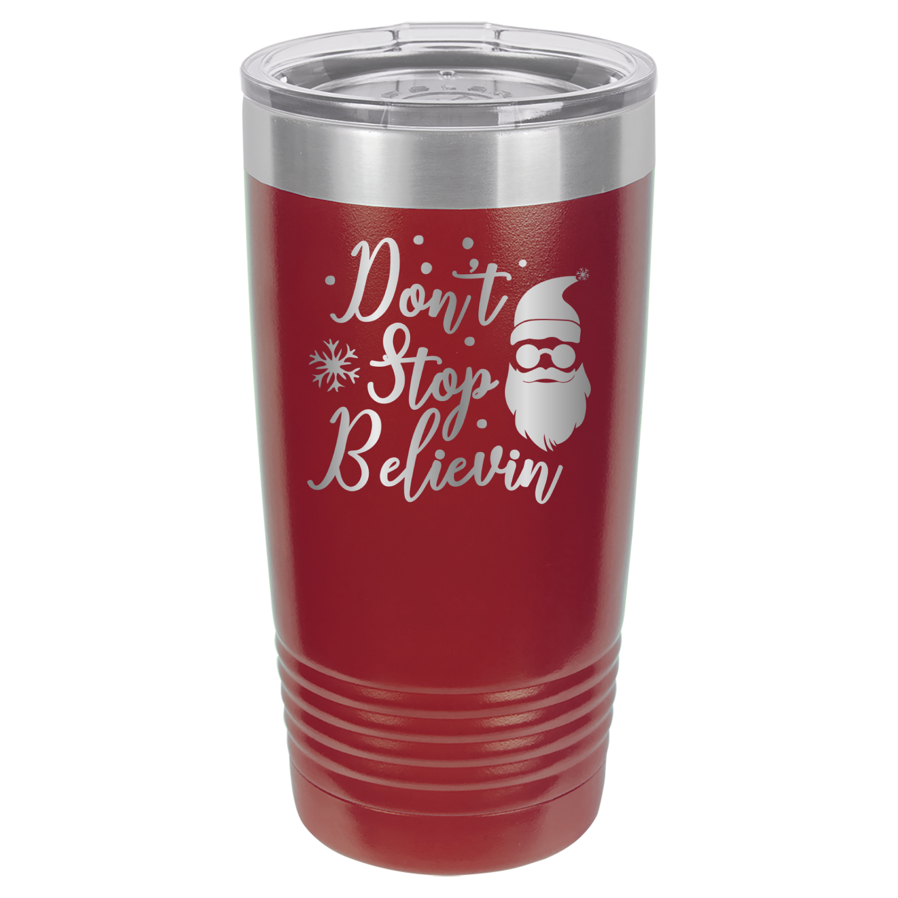 Don't Stop Believin - Santa Claus Christmas - 20oz Polar Camel Tumbler image 8