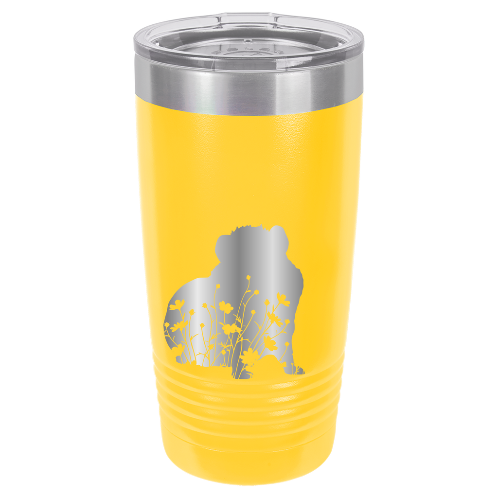 Floral Guinea Pig Design - 20oz Polar Camel Tumbler - Yellow image