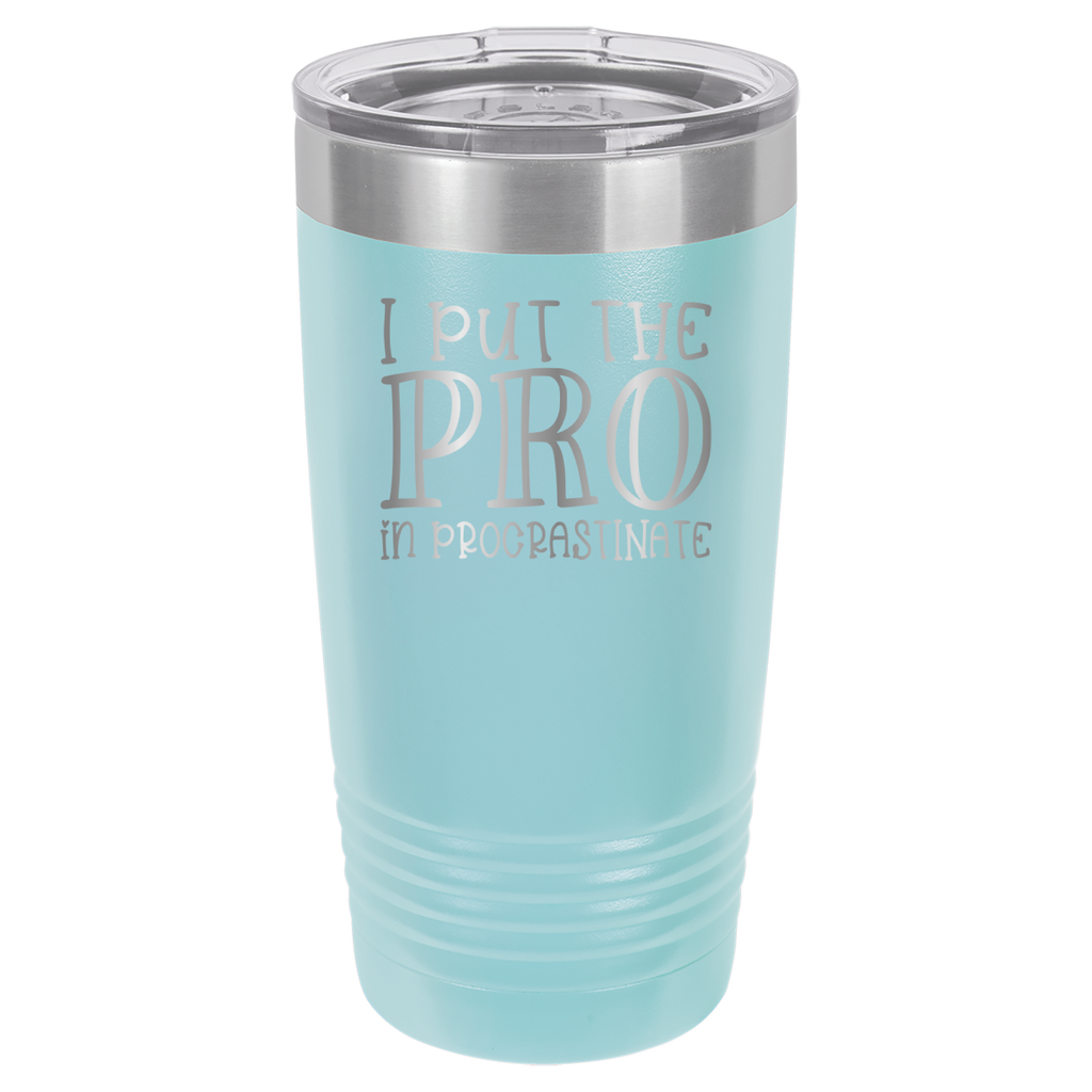 I Put the PRO in Procrastinate - Polar Camel 20oz Tumbler - Light Blue image