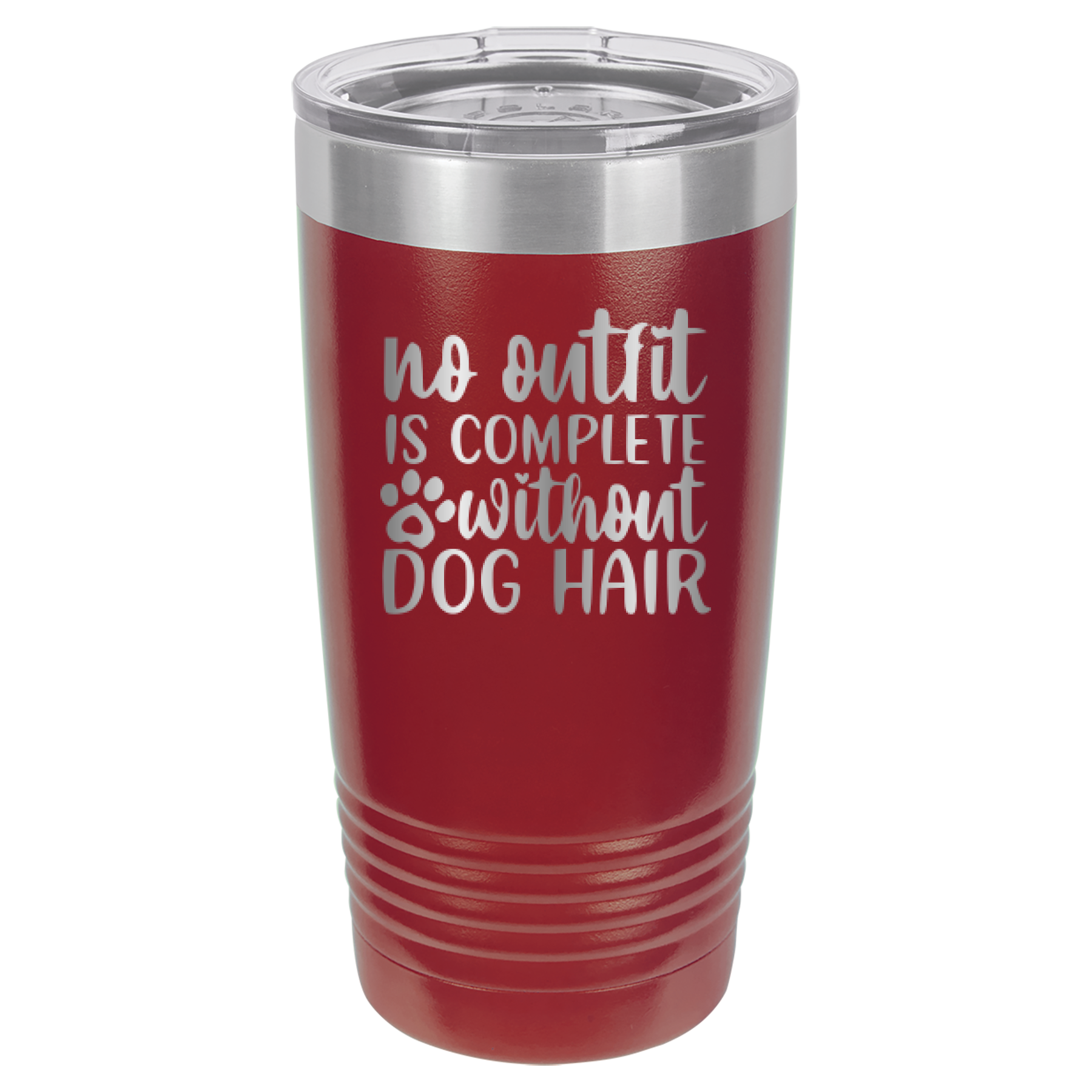 No Outfit Is Complete Without Dog Hair - 20oz Polar Camel Tumbler - Maroon image