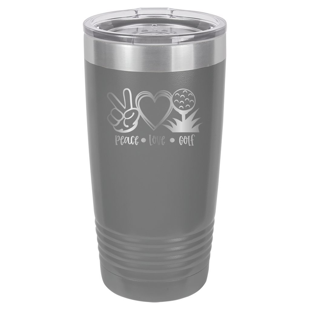 Peace, Love, Golf - 20oz Polar Camel Tumbler image 4