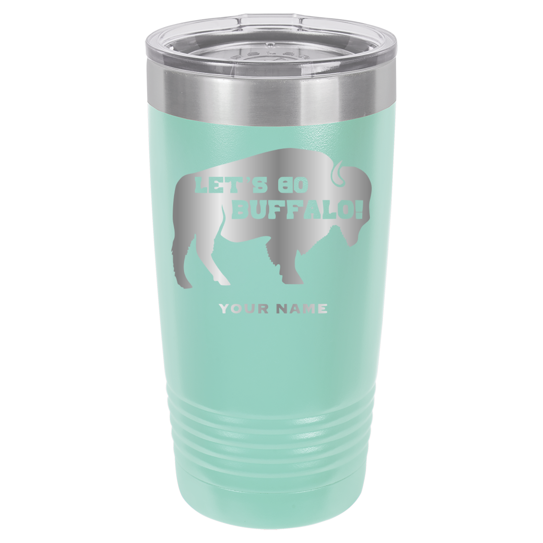 Let's Go Buffalo - 20oz Polar Camel Tumbler - Personalization Available - Buffalo Bills - Teal image