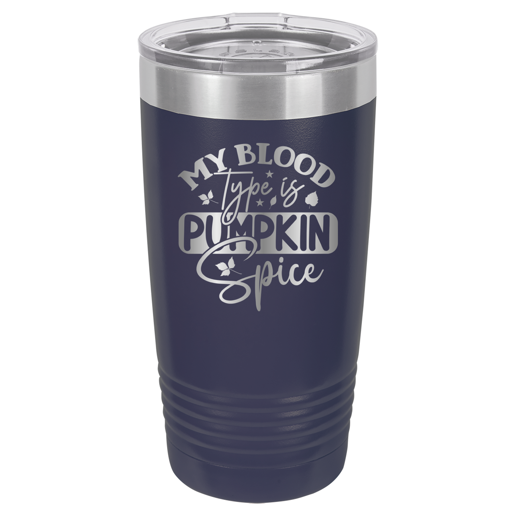 My Blood Type Is Pumpkin Spice - 20oz Polar Camel Tumbler - Navy image