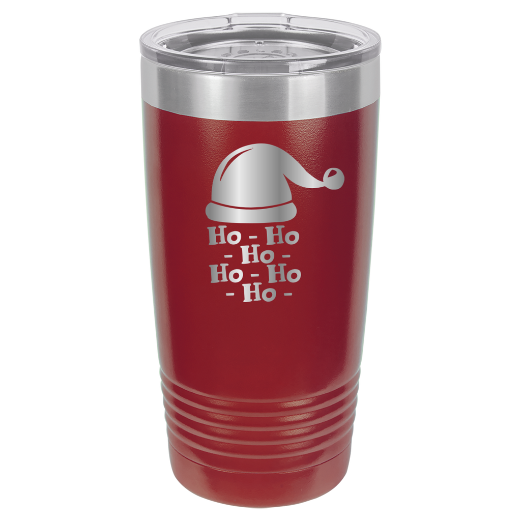 Ho Ho Ho Santa Claus Christmas - 20oz Polar Camel Tumbler - Maroon image