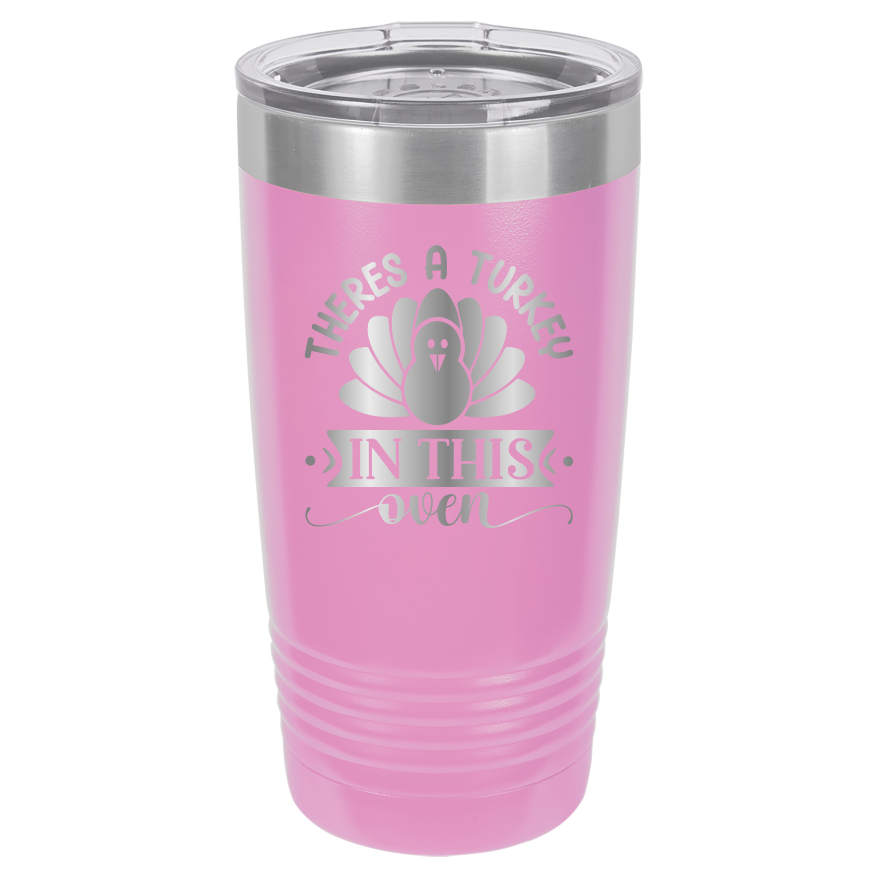 There's A Turkey In This Oven - 20oz Polar Camel Tumbler - Light Purple image